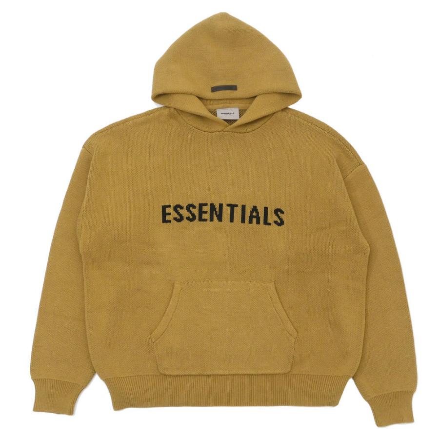 新品 エッセンシャルズ ESSENTIALS LOGO KNIT HOODY ロゴ ニット プルオーバーパーカー KHAKI カーキ フィアオブゴッド FEAR OF GOD FOG 231000394039 SWT/HOODY｜cliffedge