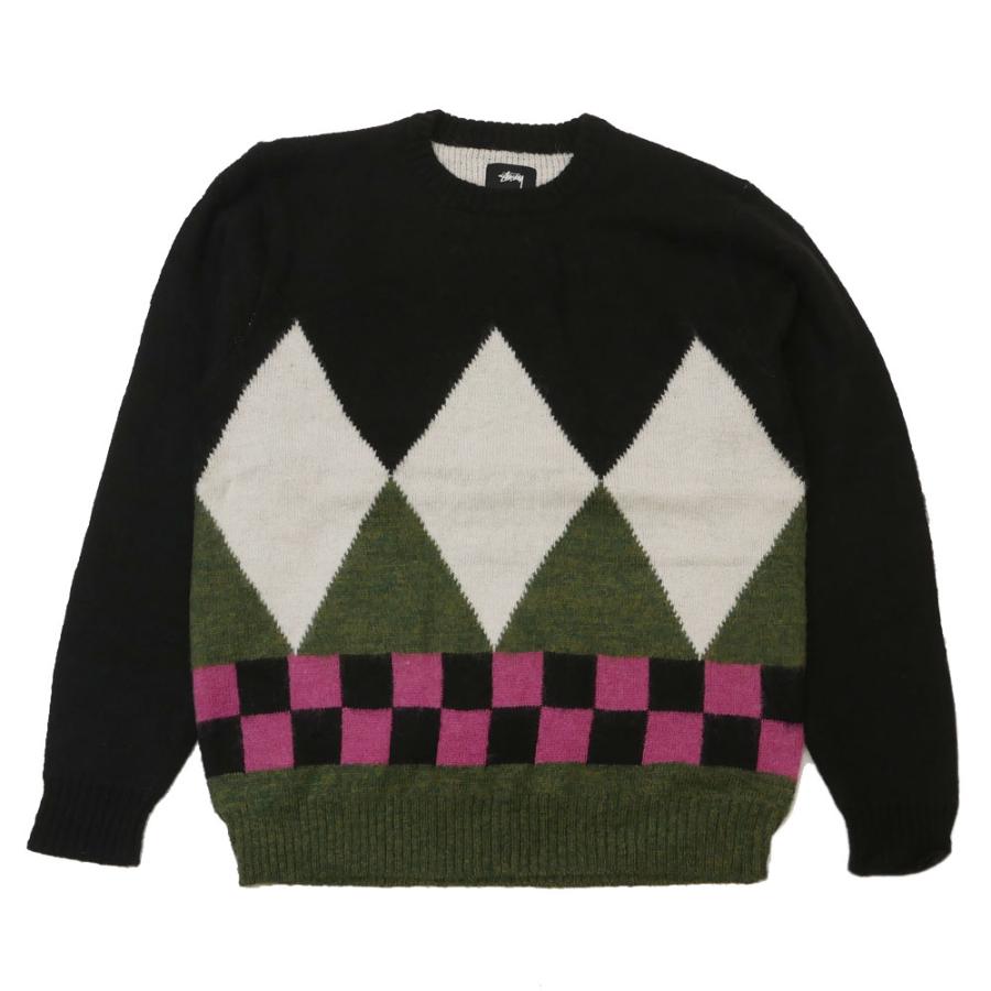 STUSSY（ステューシー） 新品 STUSSY DIAMOND CHECK MOHAIR SWEATER