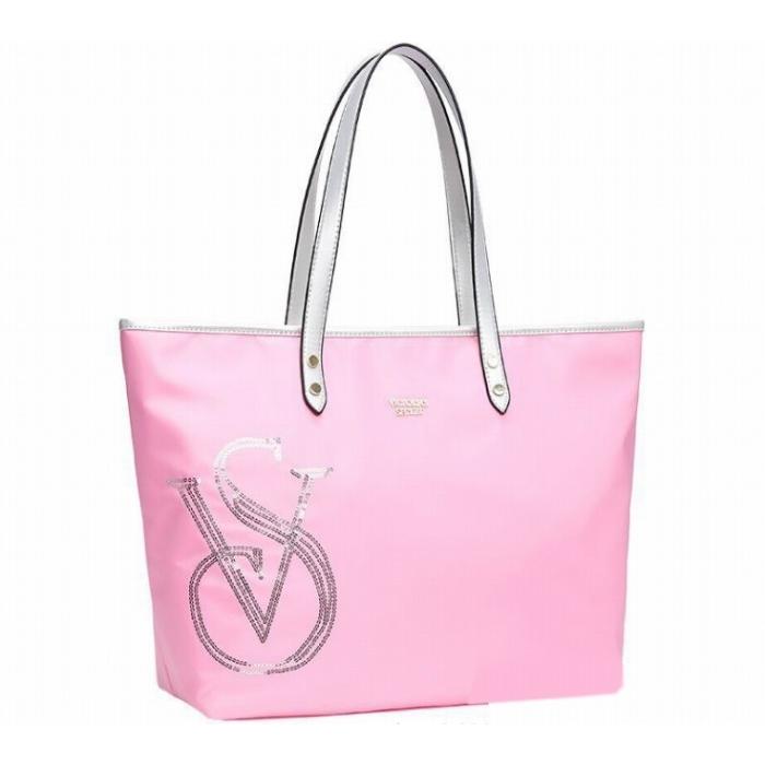 送料無料 ヴィクトリアシークレット Victoria S Secret トートバッグ ハンドバッグ 大きめ スパンコールロゴ ブラック ピンク Eq3013 Emily 通販 Yahoo ショッピング