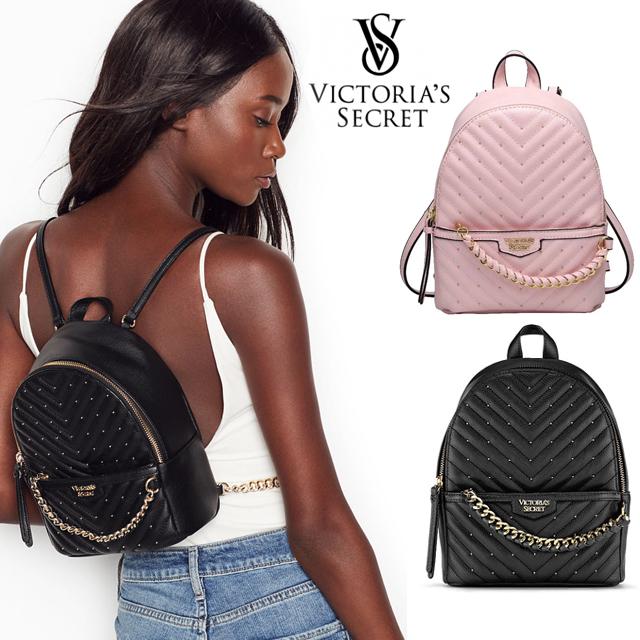 【送料無料】ヴィクトリアシークレット VICTORIA'S SECRET Studded V-Quilt Small City Backpack スタッズ Ｖキルト スモールバックパック｜climb-f