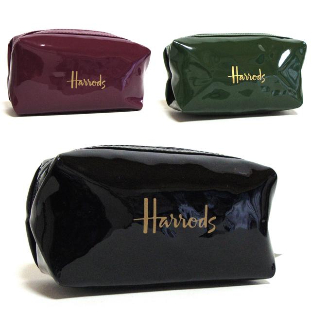 Harrods（ハロッズ） ポーチ 化粧ポーチ ブラック ワイン モスグリーン 