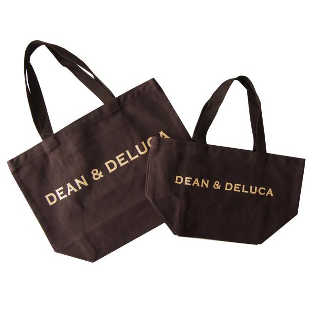DEAN & DELUCA トートバッグ ブラウン ゴールドロゴ 【L
