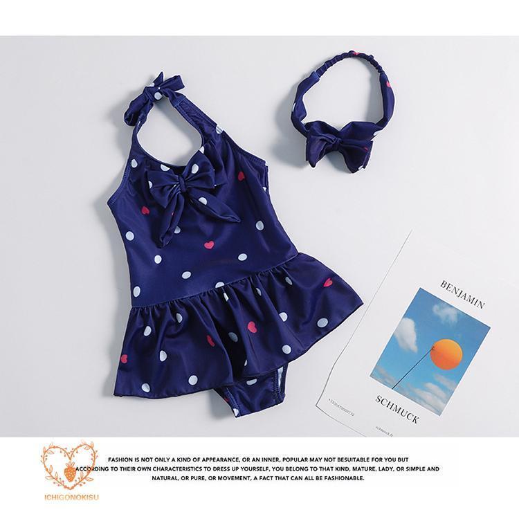 人気急上昇】ベビー 水着 女の子 キッズ カチューシャ付き 100 80 90