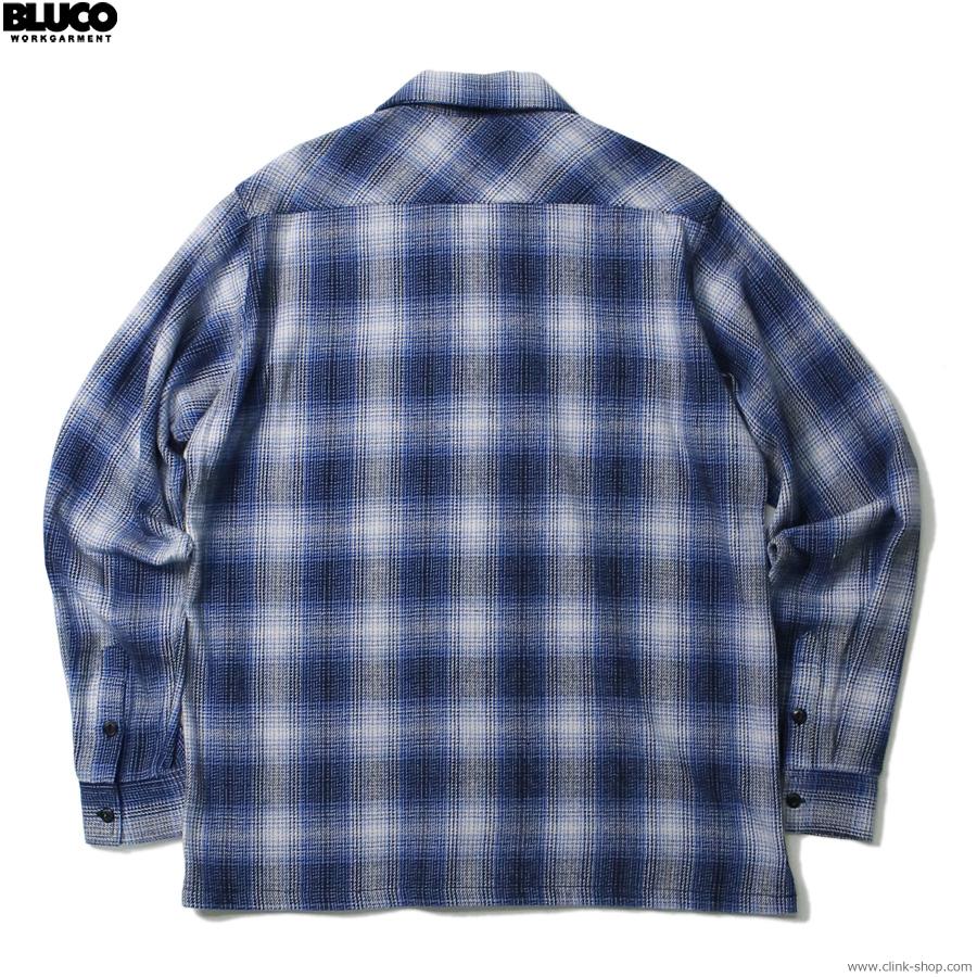 BLUCO（ブルコ） BLUCO OMBRE CHECK FLANNEL SHIRTS (BLUE) [145-11