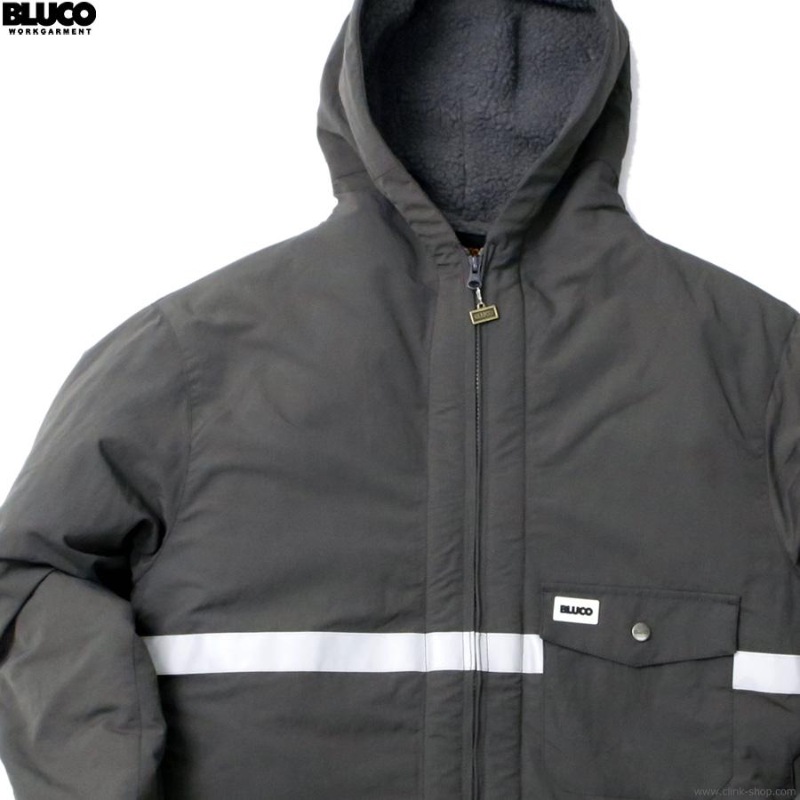 HOODED REFLECTOR JACKET (BLK)L/ブルコ BLUCO（ブルコ） 2025年秋冬新作 BLUCO HOODED REFLECTOR JACKET (GRAY
