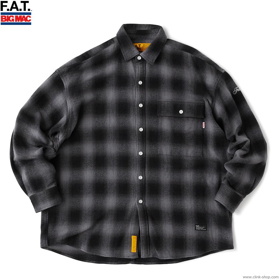 FAT BIGMAC SMOKE チェックネルシャツ グレーskinny FAT エフエー