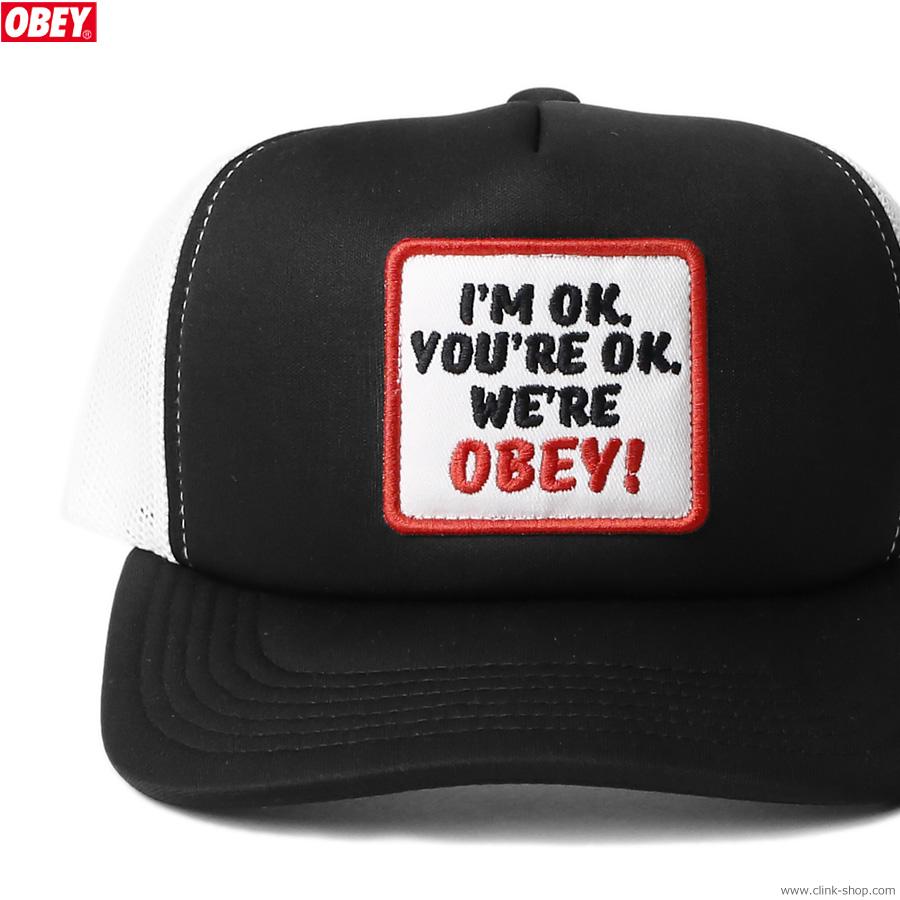 OBEY ブラック メッシュキャップ OBEY / DIRECT TRUCKER CAP (BLACK) – Feelin'