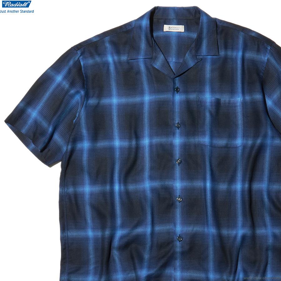 RADIALL ラディアル EASY - OPEN COLLARED SHIRT S/S (MIDNIGHT NAVY 