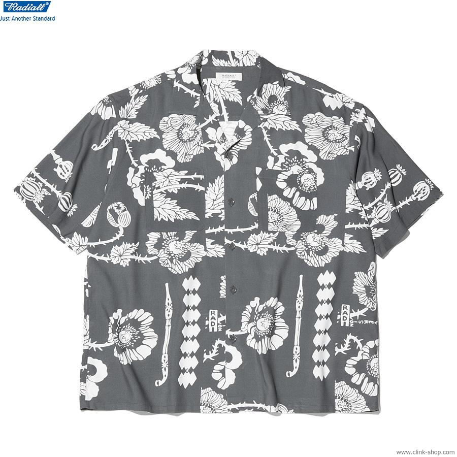 RADIALL ラディアル VERSIONS - OPEN COLLARED SHIRT S/S (INK BLACK 