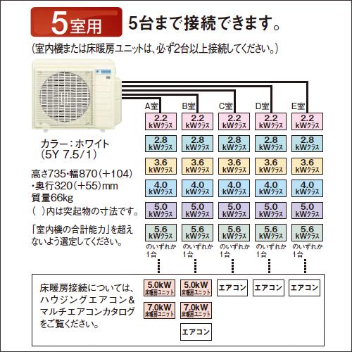 【２点セット】 5M1003AV ダイキンハウジングエアコン システムマルチ 室外機 5室用 室内機の合計能力15.6kWまで ※室内機は別売です 【U3024875717】(106062円)