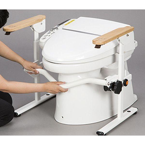 洋式トイレ用ベストサポート手すり ひじ掛け固定 日本製 介護保険 ...