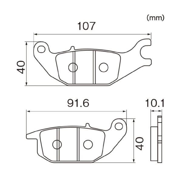 デイトナ製 リアブレーキパッド(赤パッド/セミメタルパッド) 適合：CT125 ハンターカブ(JA65-1000001〜1099999) | DAYTONA（バイク用品） | 01