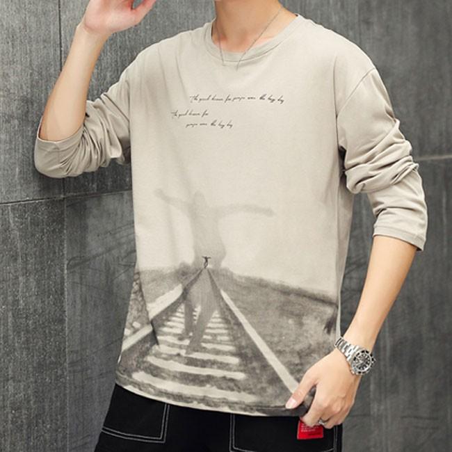 トップス Tシャツ メンズ 長袖 丸首 プリント 長袖tシャツ 秋物 カーキ 代30代40代 メンズ スポーツ コットン 秋冬 カットソー メンズ用 4色 Yrct1010 クリップショップ 通販 Yahoo ショッピング