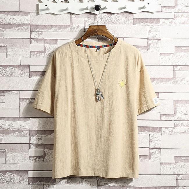 Tシャツ メンズ 半袖 Tシャツ クルーネック トップス 半袖tシャツ ホワイト ベージュ ブラック カットソー Tシャツ 夏 メンズ 3色 Yrdt1006 クリップショップ 通販 Yahoo ショッピング