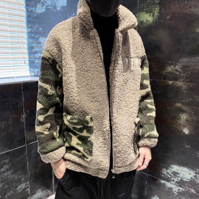 フリースジャケット メンズ 長袖 迷彩柄 ジャケット パーカー アウター