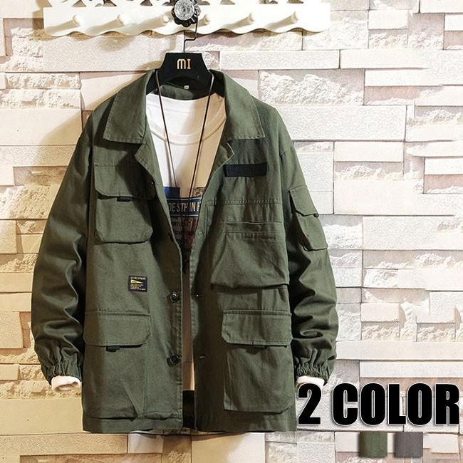 メンズ ミリタリージャケット メンズ 無地 アウター ジャケット ブルゾン パーカー 秋 冬 人気 メンズ用 大きいサイズ ミリタリージャケット 2色 Yrjk1307 クリップショップ 通販 Yahoo ショッピング