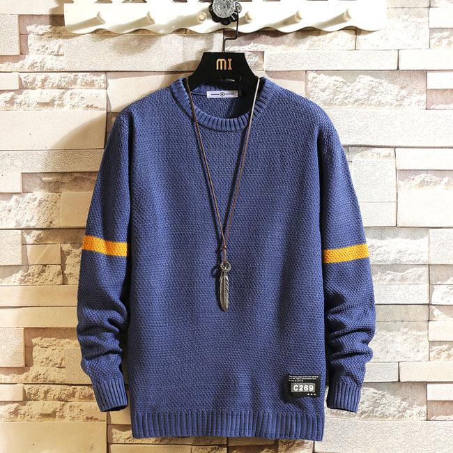 丸首セーター メンズ ニット 長袖 大きいサイズ ニット セーター メンズ 秋服 冬服 ブルー ブラック グレー 長袖セーター ニット 3色 Yrmy1292 クリップショップ 通販 Yahoo ショッピング