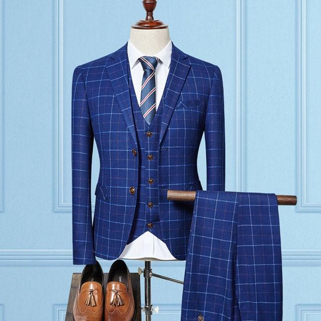 ビジネススーツメンズ 長袖 チェック スーツセット メンズ ブレザー パンツ フォーマル オールシーズン対応 メンズジャケット ビジネス 3点セット メンズ 3色 Yrxz1009 クリップショップ 通販 Yahoo ショッピング