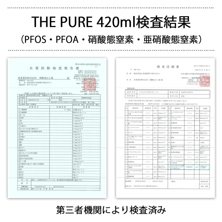 送料無料 1ケース ラベルレス 天然水 THE PURE ザ ピュア 北アルプスの天然水 420ml×42本 水 炭酸水素イオン 軟水 |  | 08