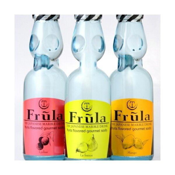 送料無料 1ケース フルーラ Frula ギフトボックス ライチ マンゴー ラフランス 200ml 3種各4本 (12本入) ラムネ 炭酸 瓶 フルーツ 女子会 2次会 引出物 おしゃれ｜cliqle｜04