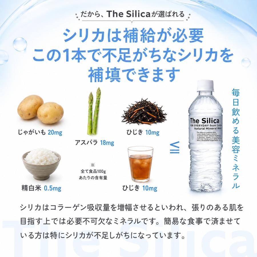 送料無料 国産 シリカ水 The Silica ラベルレス 500ml 48本 ザシリカ