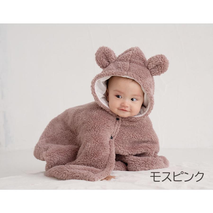 キッズポンチョ ベビー服 クマ耳 くまさん ベビー ジュニア フード付き  