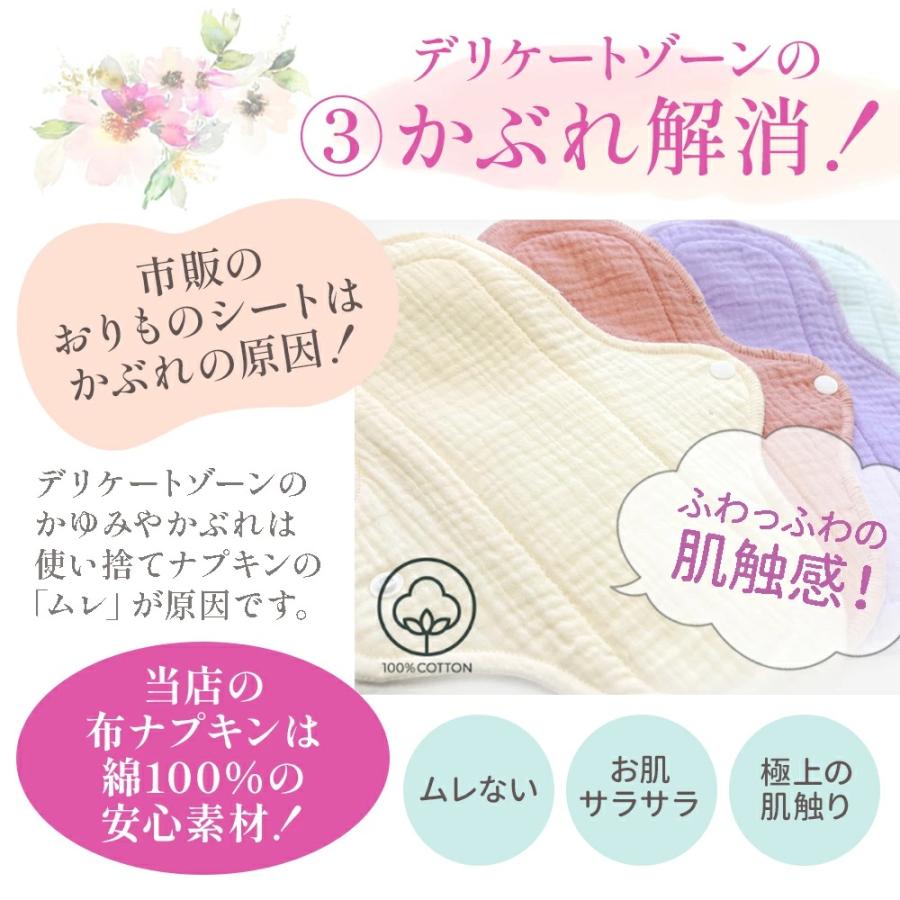 布ナプキン 【選べる3枚】 生理用ナプキン ライナー 日昼用 24.5