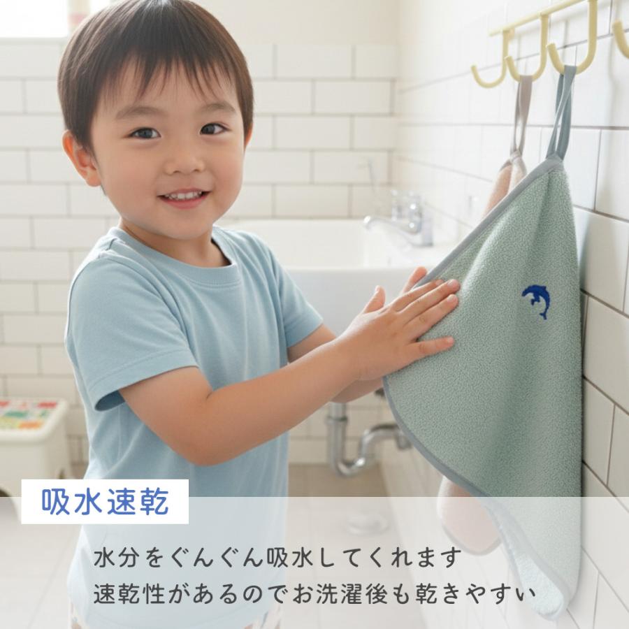 【3枚セット】ループ付き タオル ループタオル お名前タグ付き  幼稚園 保育園  入園 入学 ネームタグ付き 女の子 男の子 ふわふわ ハンカチ ハンドタオル |  | 03
