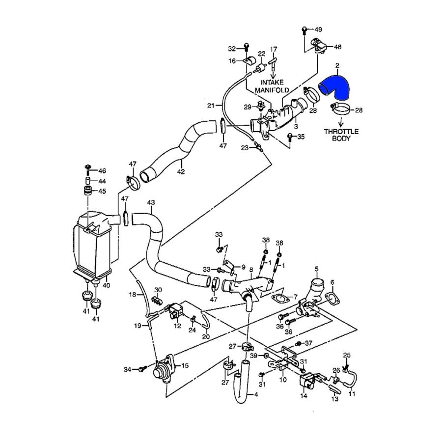 シーエルリンク シリコンインテークホース 純正インテーク パイプ スロットル ジムニー JB64用 ブルー レッド ライトグリーン オレンジ | C.L.LINK | 01