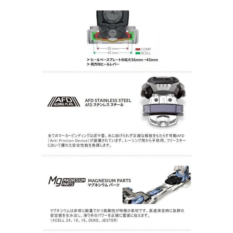 MARKER マーカー ビンディング XCELL 16〔エクセル16〕 ホワイト×ブラック×レッド スキー金具 旧モデル 17-18