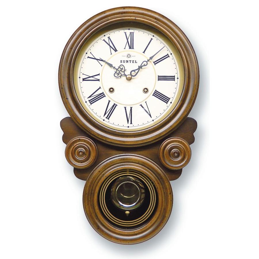 格調高く時の訪れを告げます！　ボンボン報時付き　だるま振り子時計　QL687R　サンテル　日本製　掛け時計　壁掛け時計｜clock-shop-cecicela