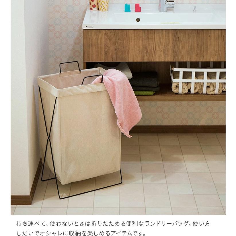 折りたたみ ランドリーバッグ 30L ランドリーバスケット ランドリーボックス ファブリック 布 防水 洗濯カゴ 横型 取っ手付き 縦型 大容量 分別 おしゃれ | 不二貿易 | 16