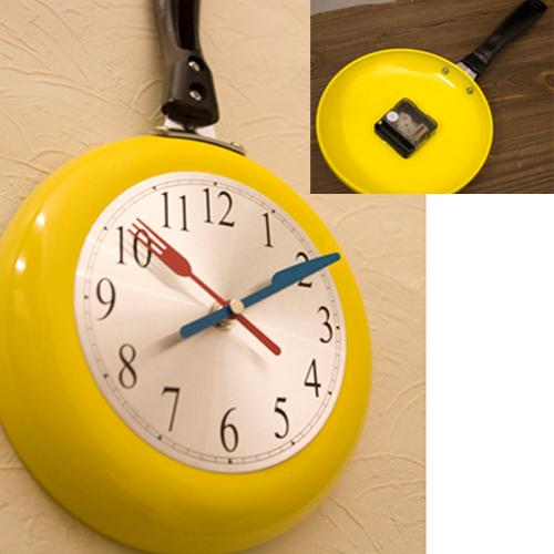 壁掛け時計 掛け時計 フライパン デザイン時計 デザインクロック