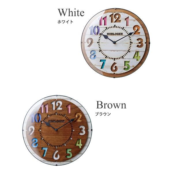掛け時計 電波時計 フォルリ インターフォルム ブラウン ホワイト 文字盤 カラフル リビング用 ダイニング用 子供部屋用 おしゃれ かわいい おすすめ クリスマス | INTERFORM | 01