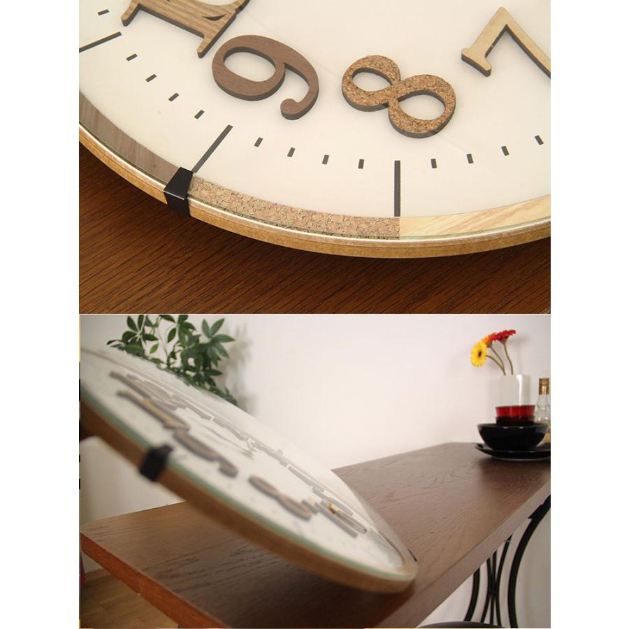掛け時計 ティール 電波時計 木 コルク 木製 ナチュラル ウォールクロック 見やすい リビング おしゃれ かわいい TIEL CL-9706 インターフォルム クリスマス | INTERFORM | 05