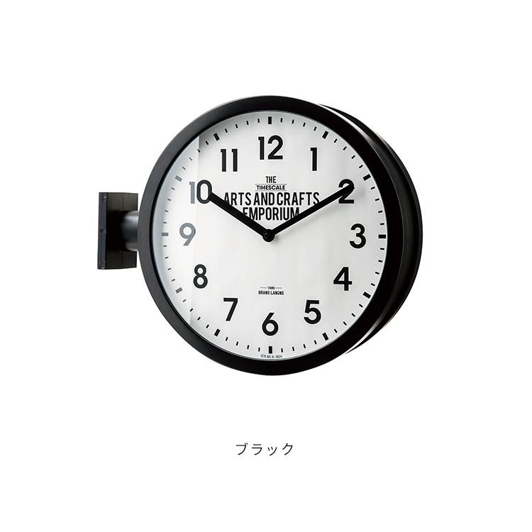 掛け置き時計 両面 金具付き 掛け時計 置き時計 両面時計 リビング オフィス おしゃれ かわいい モノトーン 白黒 ロベストン CL-2138 クリスマス | INTERFORM | 01