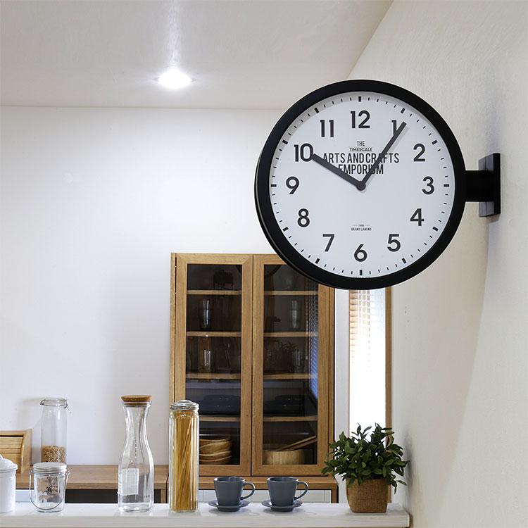 INTERFORM（インターフォルム） 掛け置き時計 両面 金具付き 掛け時計