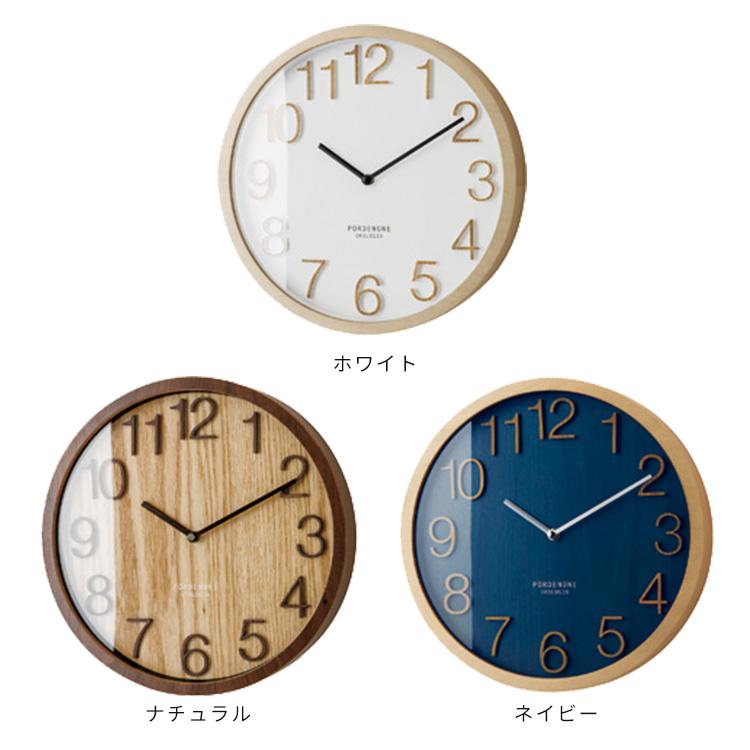壁掛け時計 掛け時計 木製 電波時計 男前 北欧 ホワイト ナチュラル ネイビー オシャレ おしゃれ かわいい 西海岸 リビング プロック Plock CL-2940 クリスマス | INTERFORM | 01