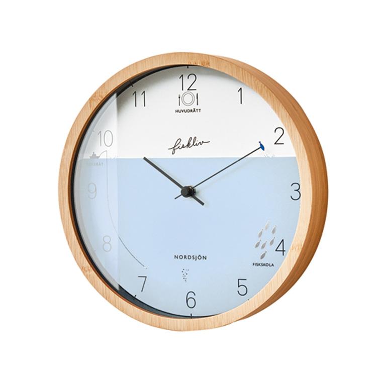 壁掛け時計 掛け時計 木製 電波時計 ステップムーブメント 子供部屋 リビング 木目 北欧 こども ナチュラル オシャレ フィスクリヴ インターフォルム CL-3027 | INTERFORM | 01
