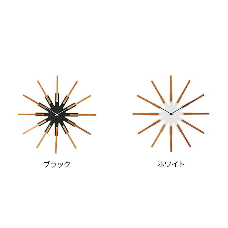 壁掛け時計 掛け時計 シリオ 木製 静か おしゃれ 北欧 モダン シンプル 和室 和風 かわいい ナチュラル リビング 花 静音 黒 白 時計 クリスマス プレゼント | INTERFORM | 01