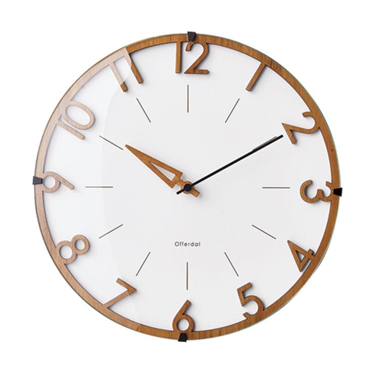 壁掛け時計 掛け時計 木製 電波時計 北欧 オシャレ ボタニカル シンプル デザイン かわいい おしゃれ 木目 ウッド ナチュラル インテリア フィッセ クリスマス | INTERFORM | 01