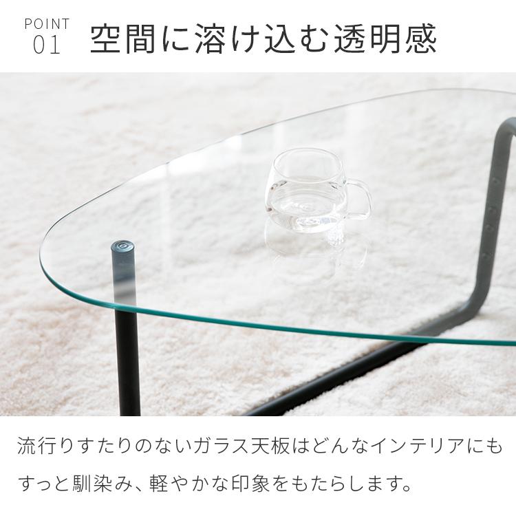 ガラス天板 センターテーブル テーブル ローテーブル ガラス ガラステーブル 三角天板 幅80 おしゃれ シンプル 北欧 モダン センターテーブル 一人暮らし | ブランド登録なし | 04