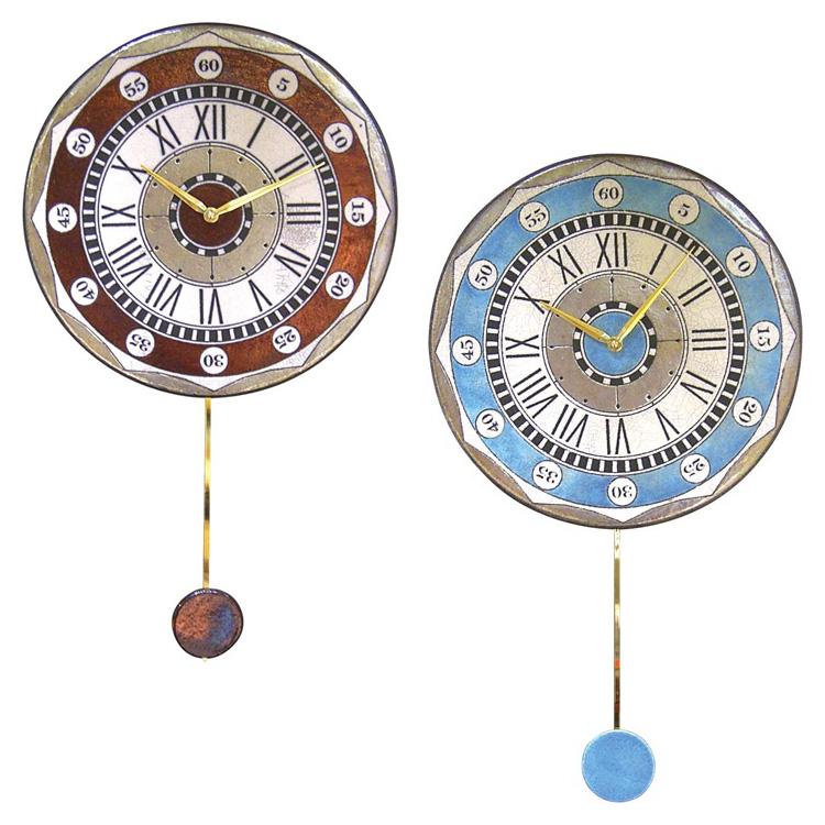 振り子時計 ザッカレラZ135 掛け時計 壁掛け イタリア 陶器 楽焼 アンティーク レトロ モダン アート リズム時計 手作り おしゃれ クリスマス | ブランド登録なし