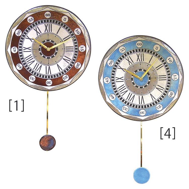 振り子時計 ザッカレラZ135 掛け時計 壁掛け イタリア 陶器 楽焼 アンティーク レトロ モダン アート リズム時計 手作り おしゃれ クリスマス | ブランド登録なし | 01