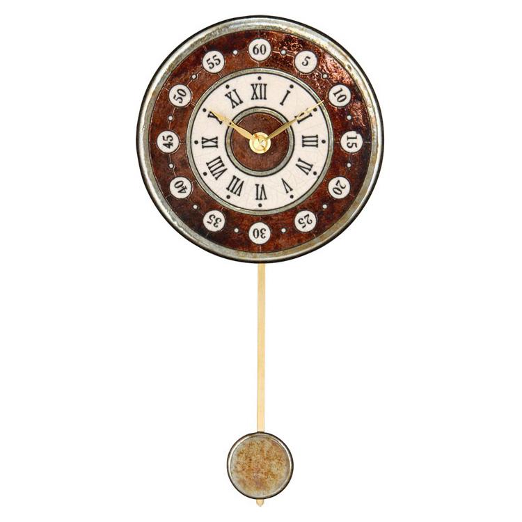 振り子時計 ザッカレラZ174 掛け時計 壁掛け イタリア 陶器 楽焼 アンティーク レトロ モダン アート おしゃれ リズム時計 手作り クリスマス | ブランド登録なし