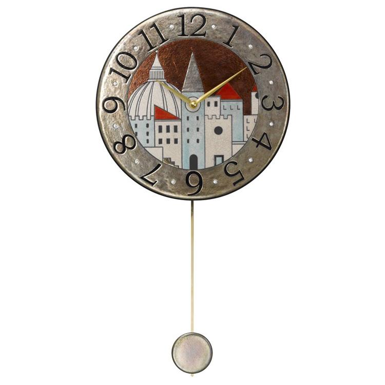 振り子時計 ザッカレラZ900 掛け時計 壁掛け イタリア 陶器 楽焼 アンティーク レトロ モダン アート おしゃれ リズム時計 手作り クリスマス | ブランド登録なし