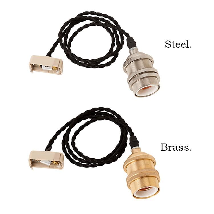 ジェネラル 1灯用ソケット 黒ねじりコードタイプ GENERAL SOCKET E26-BLACK TWIST CORD メルクロス | BRID | 01