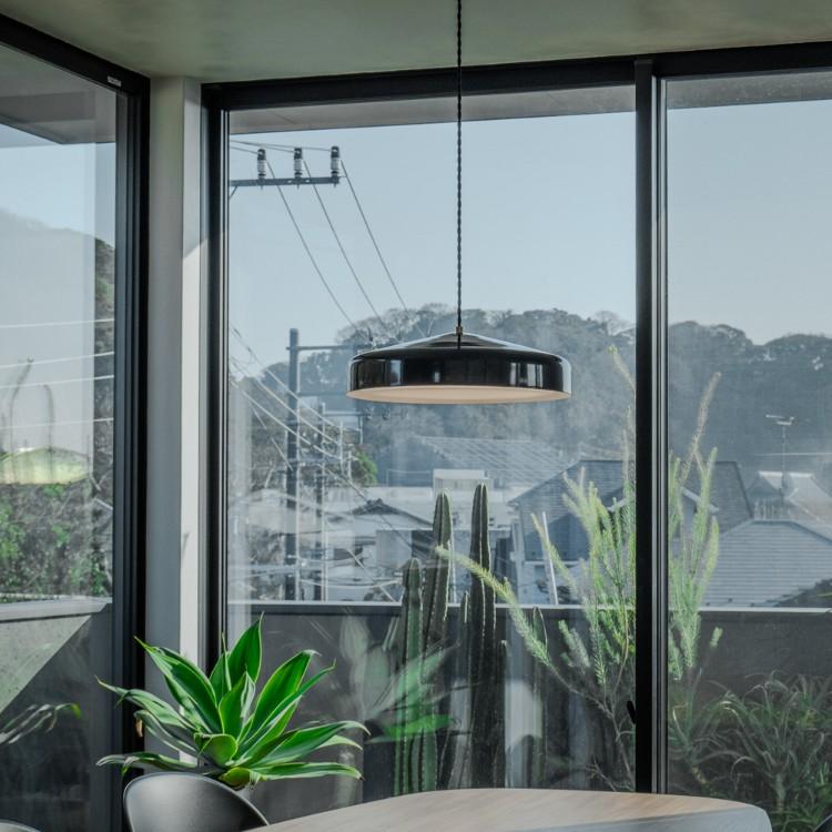 LEDペンダントライト EON LED PENDANT LIGHT L イオン 調光 リモコン式 ダイニング リビング スチール 真鍮 ブラック ホワイト グレージュ ペールカラー | 