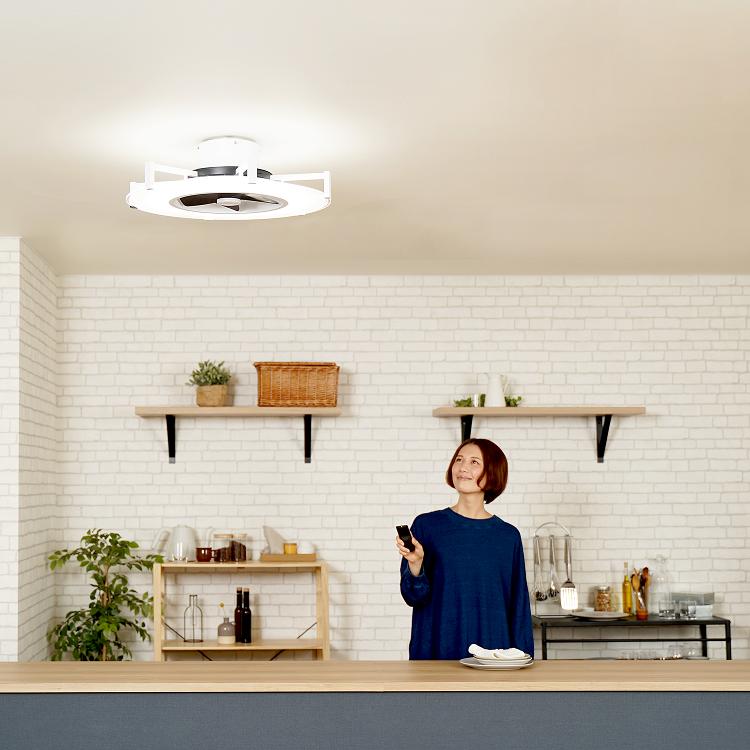 パネライトサーキュレーター JE-CF029 Life on Products JAVALO ELF シーリングファン 12インチ LED 薄型 調光 調色 風量切替 リモコン付 リビング 節電 省エネ | Life on Products | 04