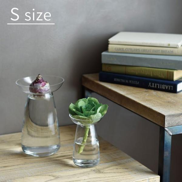 花瓶 S フラワーベース 花器 球根 種 シンプル ガラス インテリア 園芸 多肉植物 水耕栽培 北欧 おしゃれ ギフト プレゼント キントー アクア カルチャーベース | KINTO